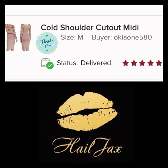 Cold Shoulder Cutout Midi - Picture 2 of 4